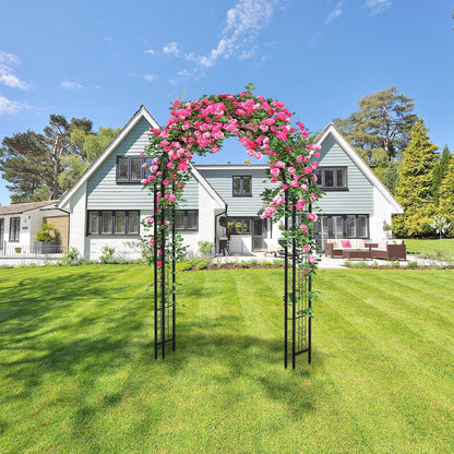 88in Steel Garden Arch Arbor Trellis for Climbing Plants Outdoor,Yard,Garden,Climbing Plants 7ft