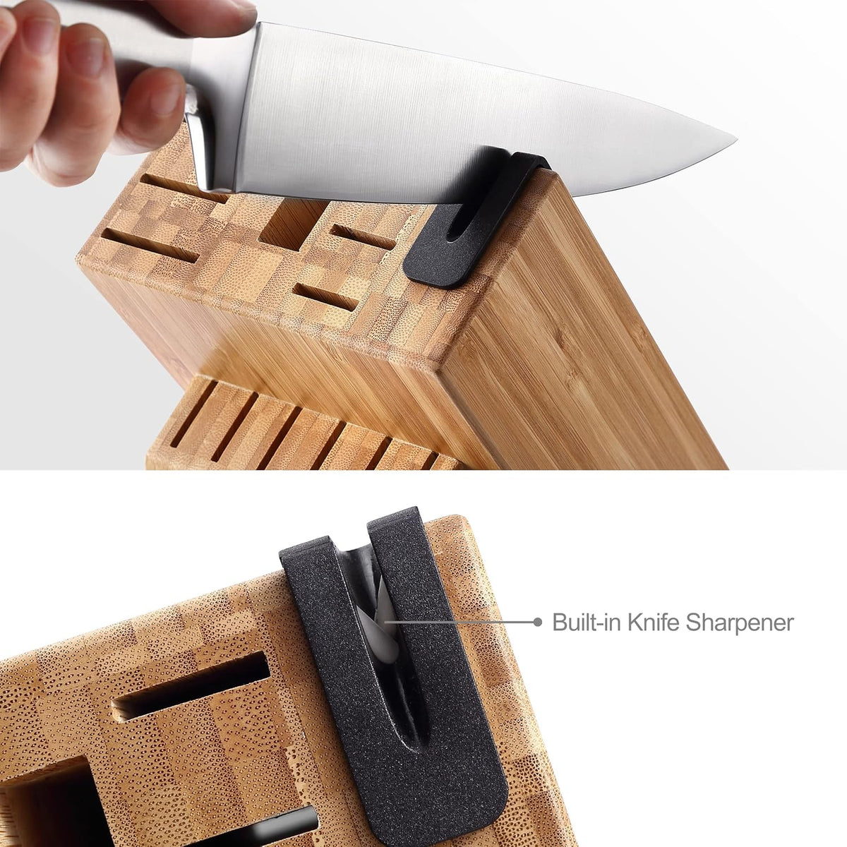 McCook® Knife Sets,German Stainless Steel Knife Block Sets with Built-in Sharpener