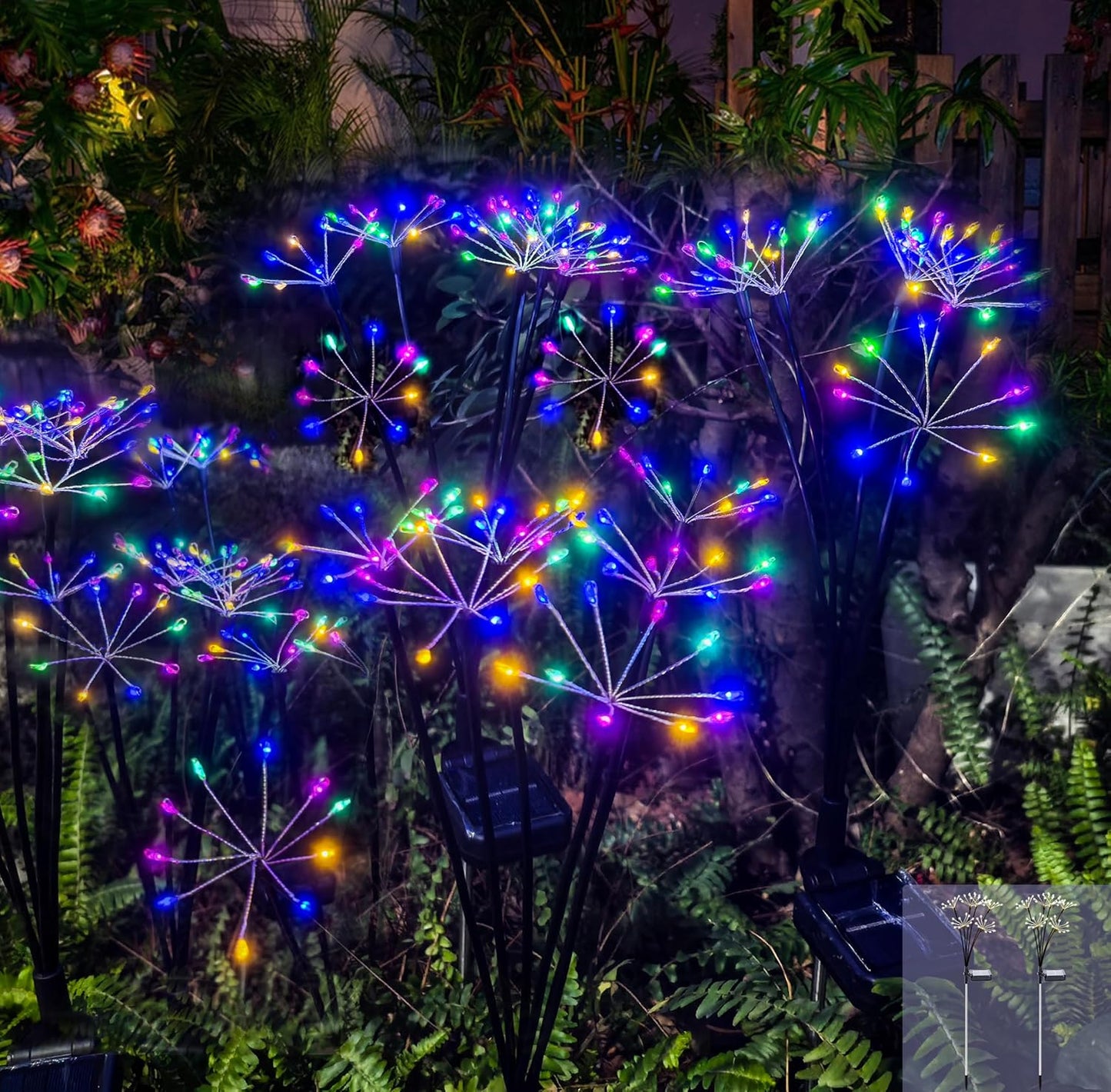Kwaiffeo Solar Garden Lights Outdoor Waterproof Decorative Solar Lights for Outside 2 Pack with120