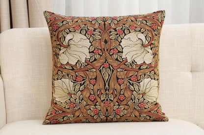 Charlotte Home Furnishings Pimpernel Tobacco Brown Floral Throw Pillow Cover 18” x 18” – Botanical