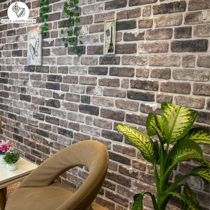 Dundee Deco 3D Wall Panels Faux Brick - Cladding, Grey Black Stone Look Wall Paneling, Styrofoam