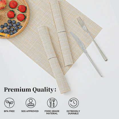 Leetaltree Beige Placemats Set of 20 - Heat Resistant Non-Slip Place mats for Dining Table