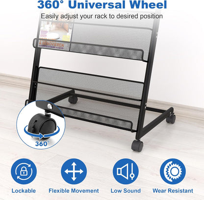 Brochure Display Stand 4 Layer Floor-Standing Magazine Rack Literature Newspaper Catalog Display