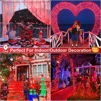 Christmas Lights Outdoor, 66FT 200 LED Christmas Tree Lights with 8 Modes Waterproof, Plug in Green