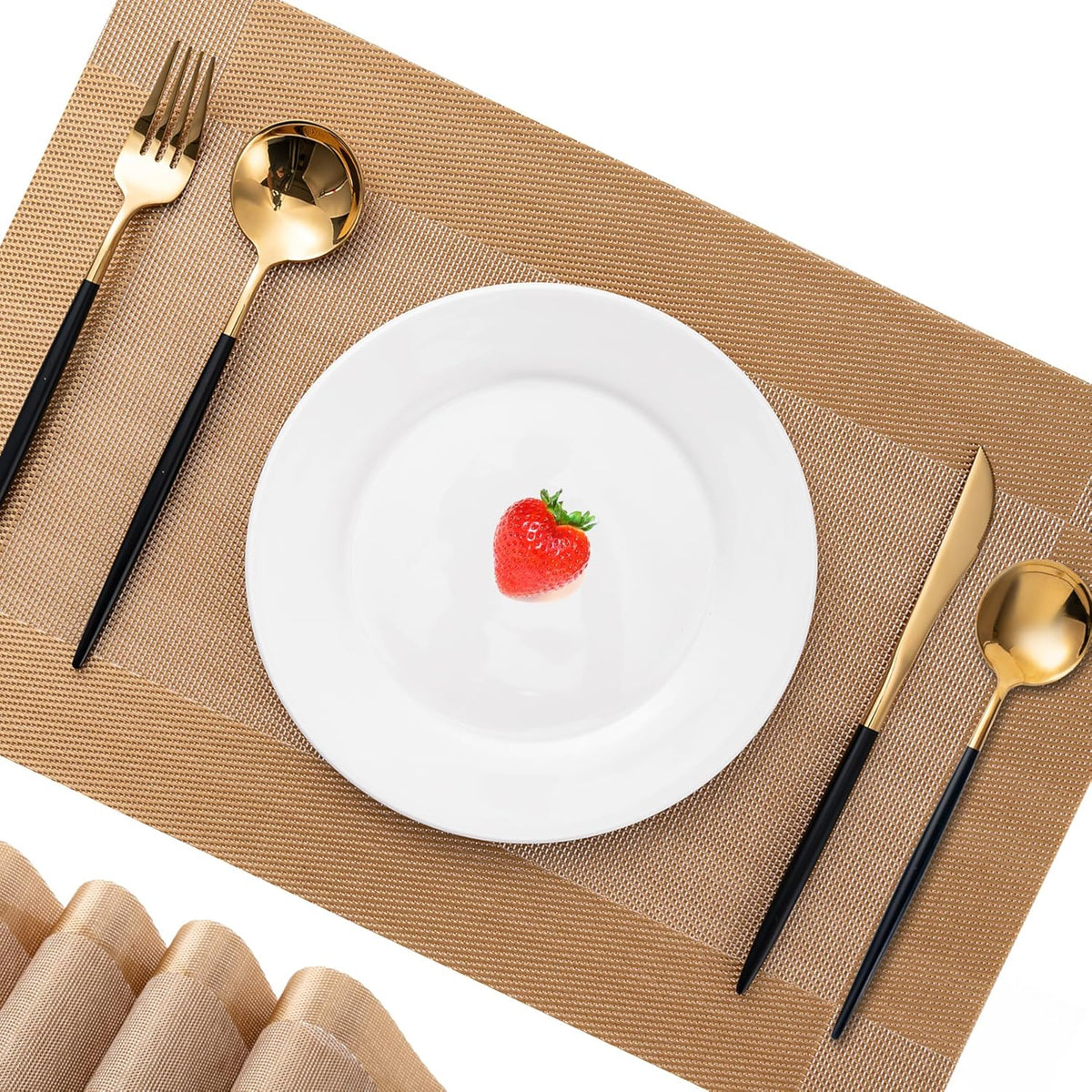 CADONO Placemats Set of 6 Washable Indoor/Outdoor Vinyl Place Mats for Dining Table Durable