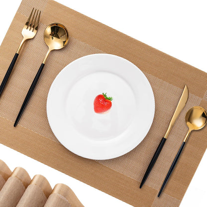 CADONO Placemats Set of 6 Washable Indoor/Outdoor Vinyl Place Mats for Dining Table Durable
