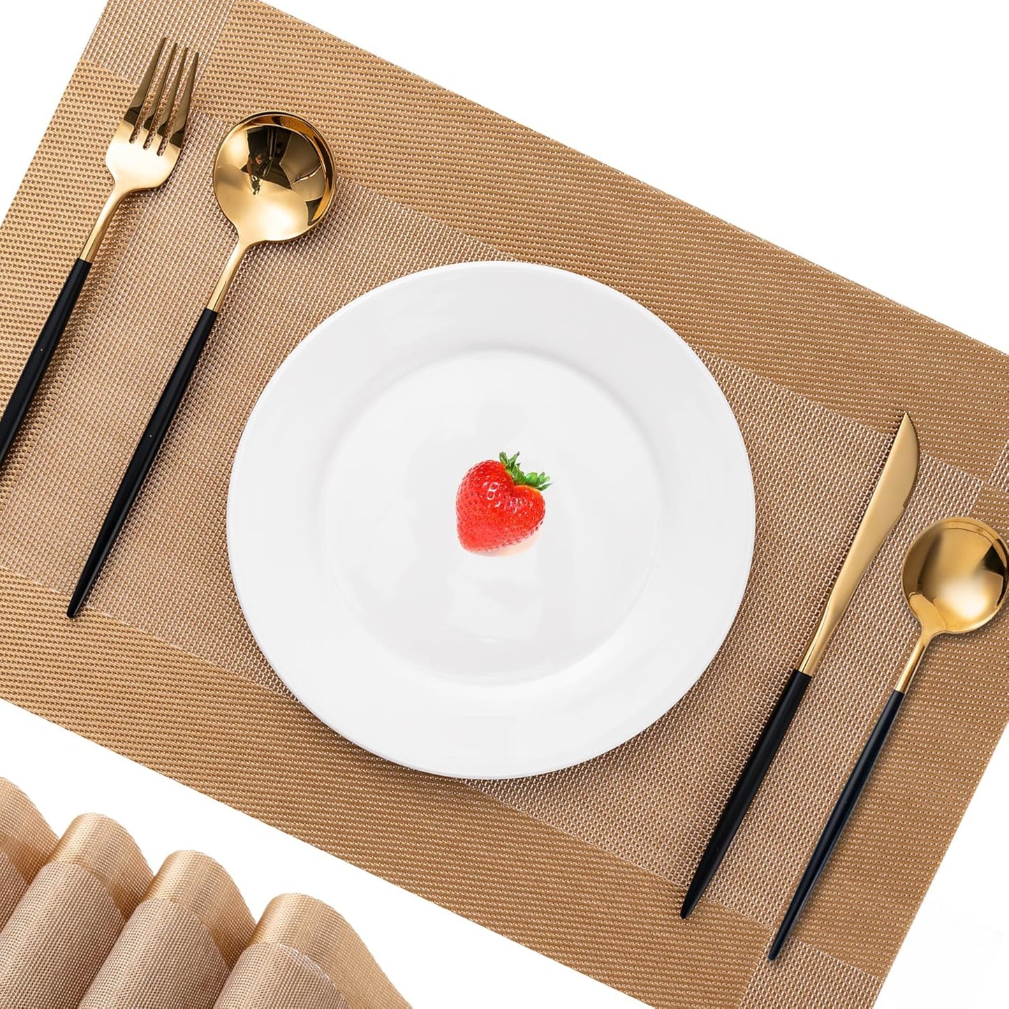 CADONO Placemats Set of 4 Washable Indoor/Outdoor Vinyl Place Mats for Dining Table Durable