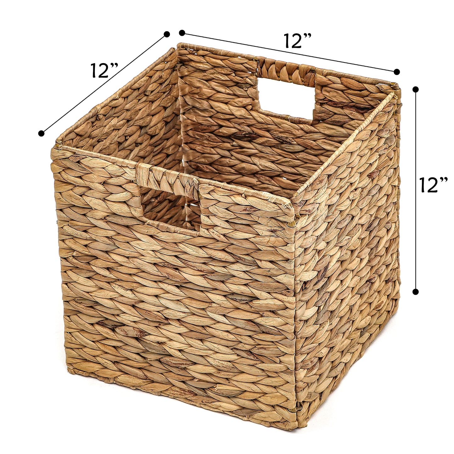 Foldable Hyacinth Storage Basket with Iron Wire Frame By Trademark Innovations (Set of 2)