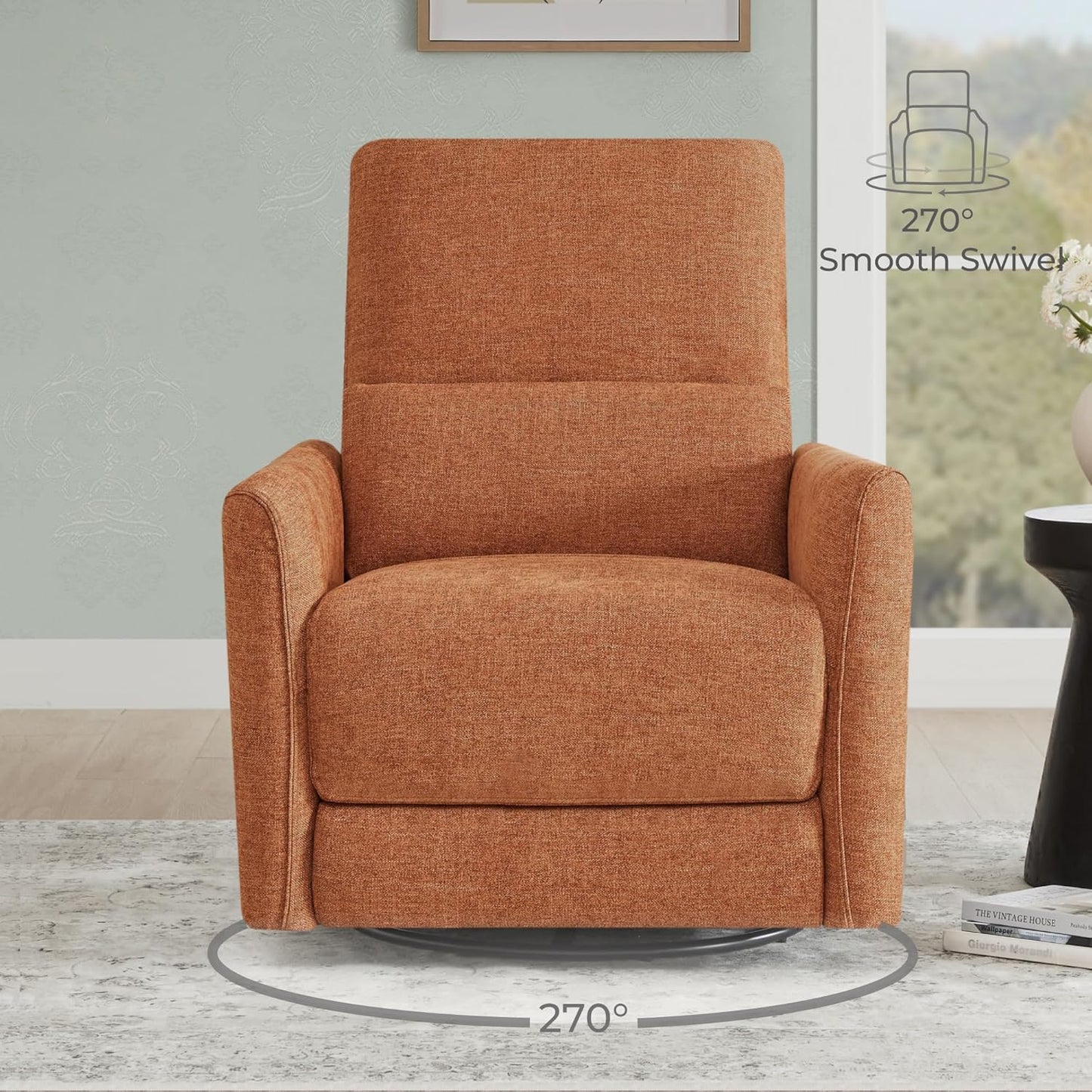 CHITA Power Recliner Chair Swivel Glider, FSC Certified Fabric Living Room Nursery Reclining Sofa