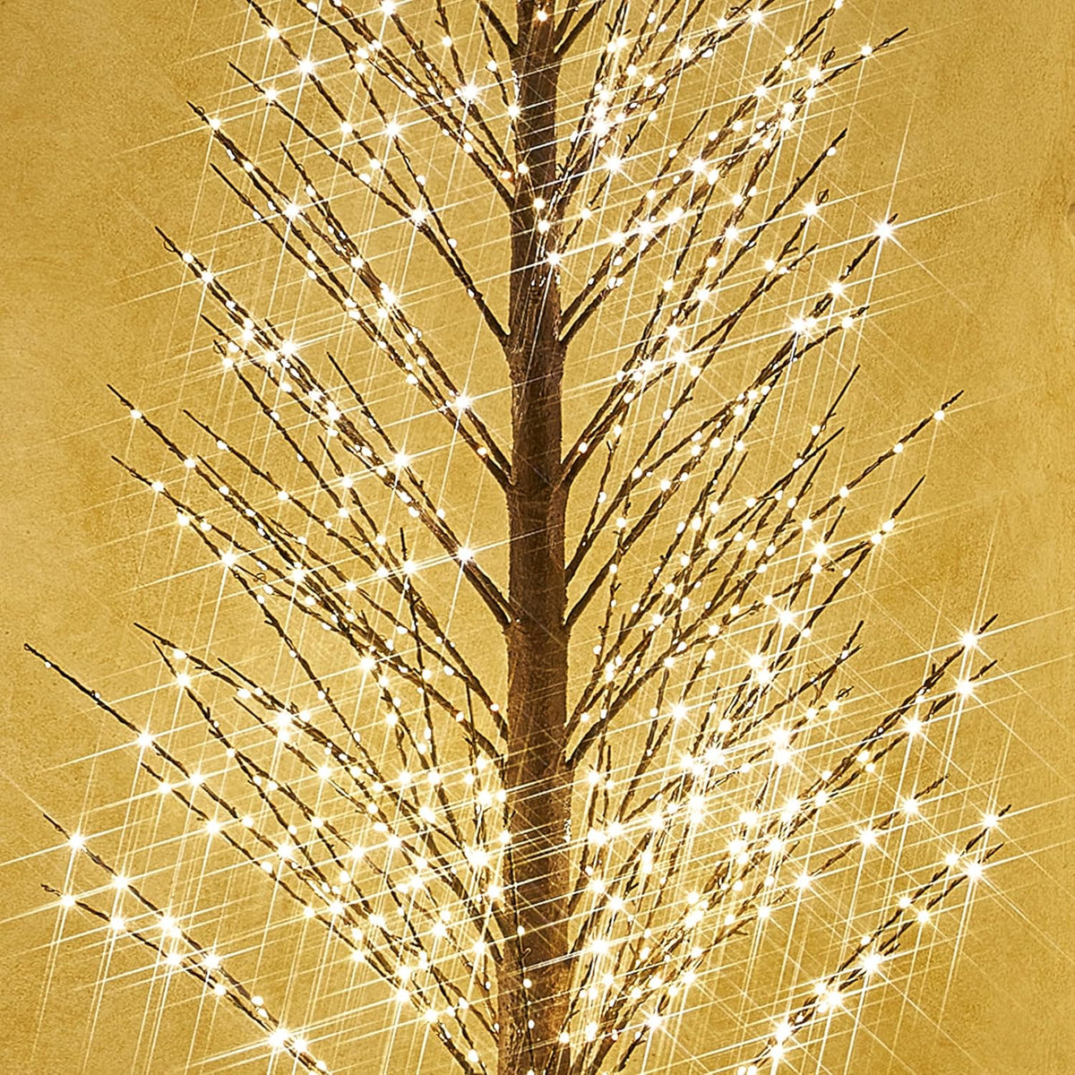Fudios Lighted Alpine Tree Brown Willow 6FT 810 LED Fairy Lights,Artificial Winter Twig Trees Plug