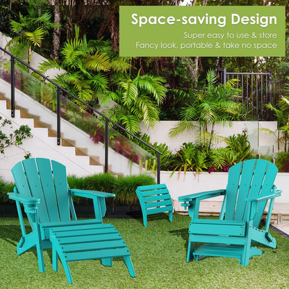GREENVINES Adirondack-Ottoman | Set of 2 | HDPE Plastic | Outdoor Footrest | All Weather | Foot