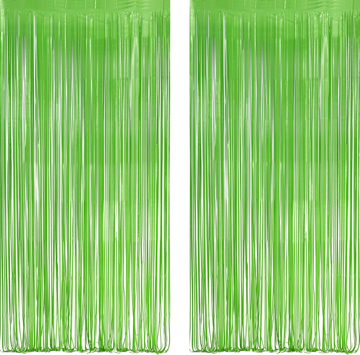 Lime Green Streamers Party Backdrop - GREATRIL Tinsel Curtain for St Patrick's Day/Frog/Wizard