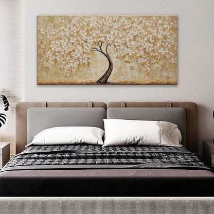 TAIJXAGSG Botanical Wall Art Gold Tree Flower Abstract Wall Decor Modern Canvas Art Wall Decor