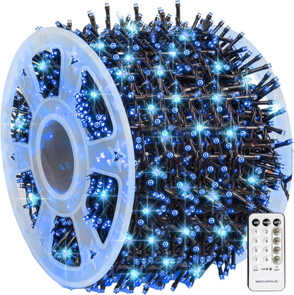 Dazzle Bright Outdoor Christmas String Lights, 1000 LED 328 FT Plug in Fairy Light with Remote