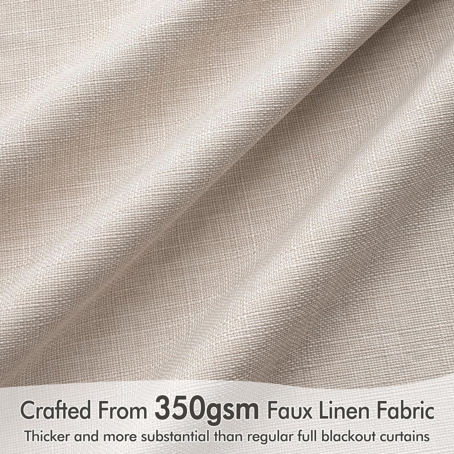 MIULEE 100% Blackout Curtains 90 Inch Long 2 Panels Set for Bedroom, Thick Luxury Faux Linen Black