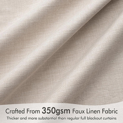MIULEE 100% Blackout Curtains 102 Inch Long 2 Panels Set for Bedroom, Thick Luxury Faux Linen Black