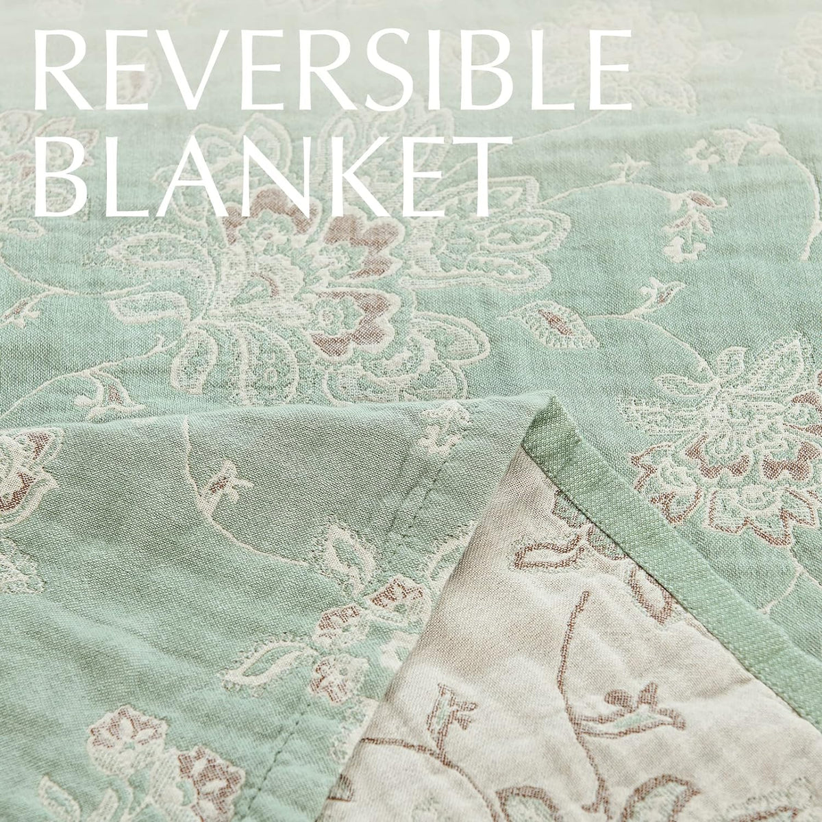 jinchan Boho 100% Cotton Muslin Twin Size 50x60 Inches Blanket Lightweight 4-Layer Quilted Soft