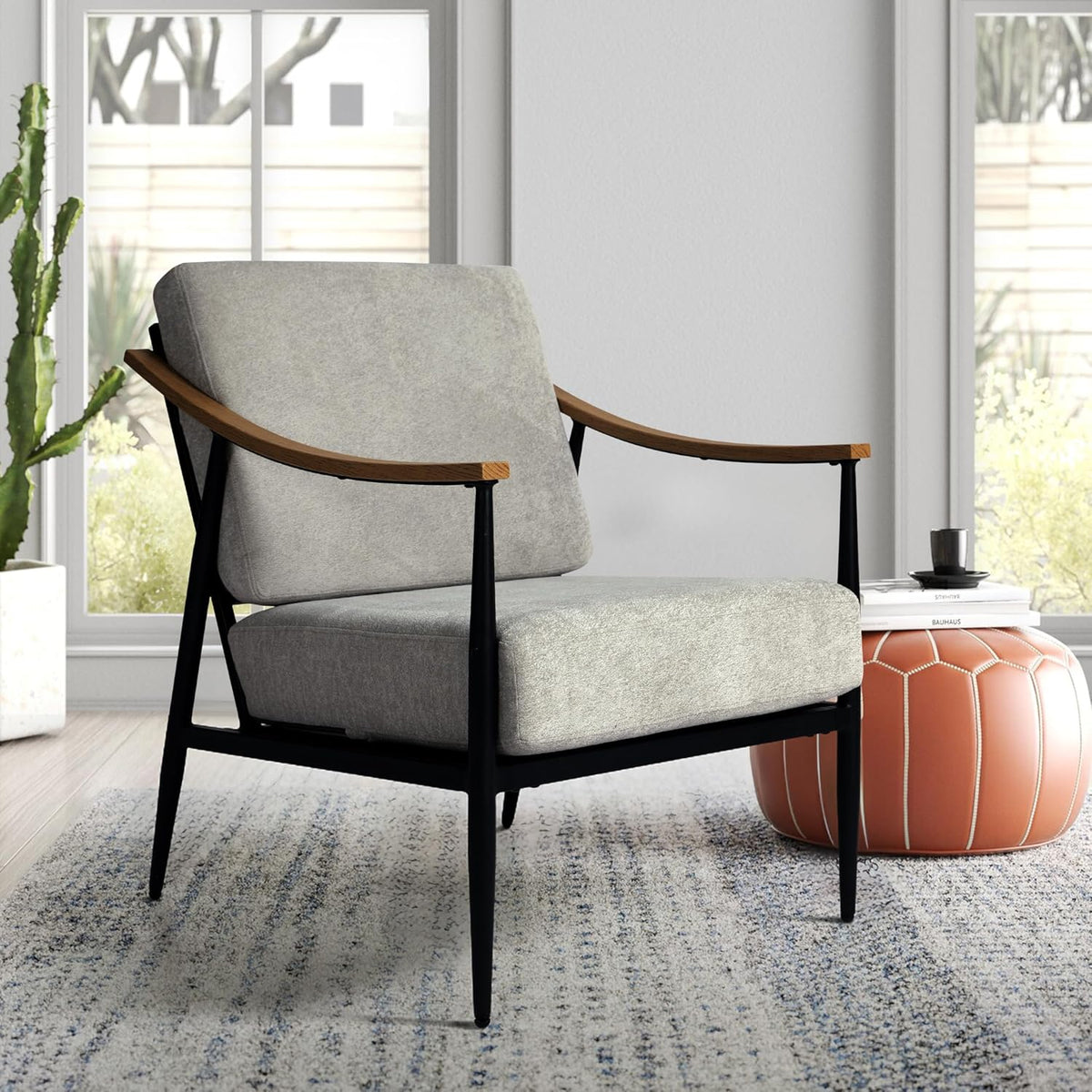 Modern Accent Chair for Living Room Bedroom Mid Century Arm Chair Upholstered Office Accent Chair