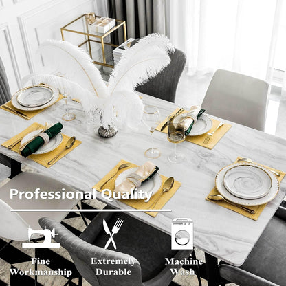 Home Brilliant Cloth Placemats Set of 4 Linen Placemat Washable Heat Resistant Dining Table Place
