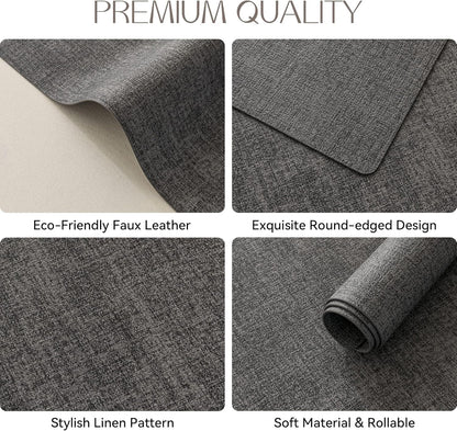 Romanstile Vinyl Placemats Set of 6-12 X 18 Inch - Heat Resistant Place Mats 100% Waterproof