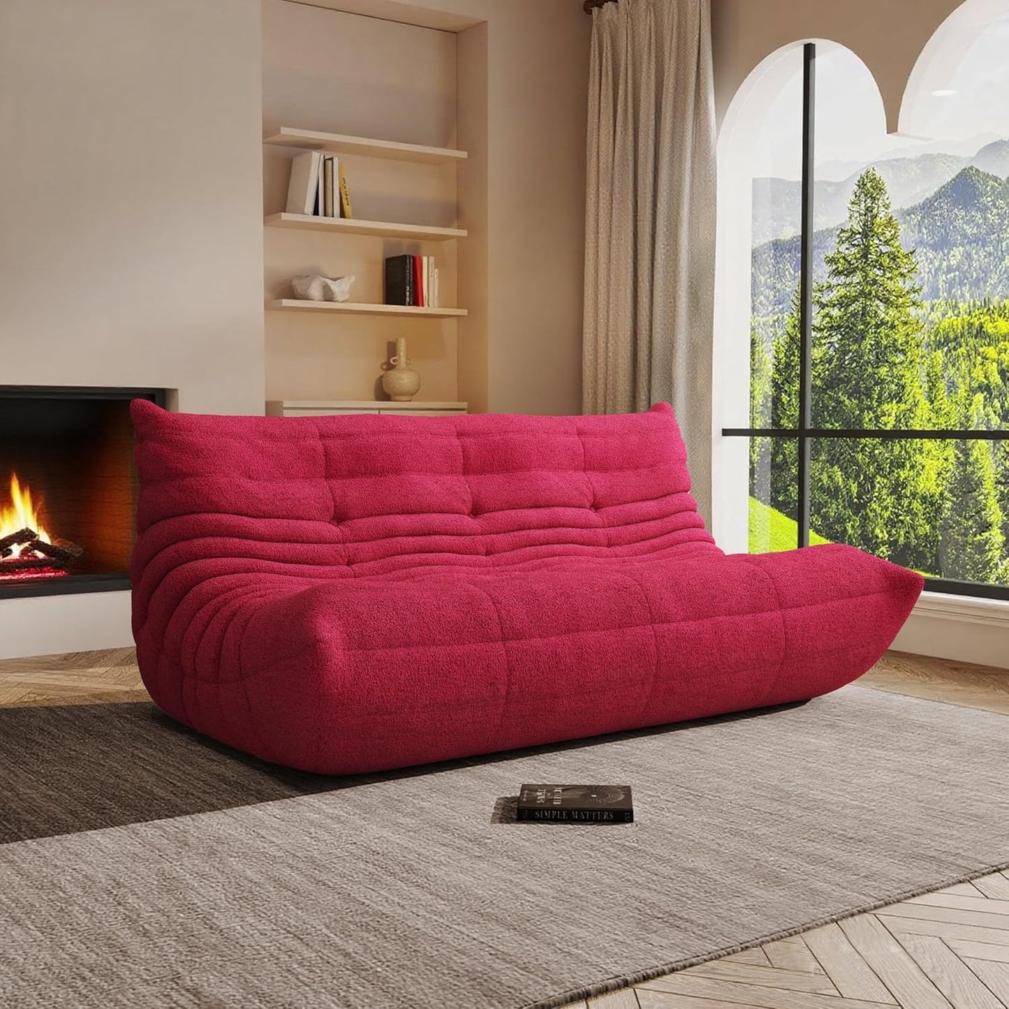 Bean Bag Chair, Oversized Bean Bag Chair for Living Room, Fireside Chair for Adults with Memory