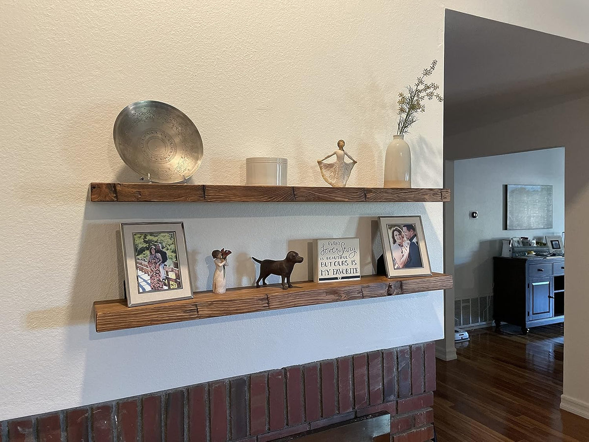 joelsantiques 72 Inch Wooden Floating Shelves for Wall - 72x9x2 in - Made of Natural Wood - Long