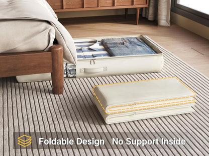 Soft-Sided Foldable Under bed Storage Bags with Window,No Rigid Frame Closet Organizers,Storage