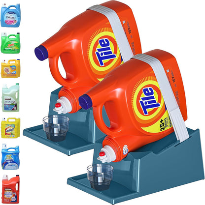 TidyFriend 2 Pack Liquid Laundry Detergent Holder Stand with Drip Tray & Rubber-Grip Feet, Stand