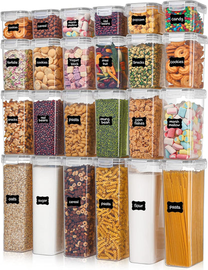 Vtopmart Airtight Food Storage Containers with Lids, 24 pcs Plastic Kitchen and Pantry Organization