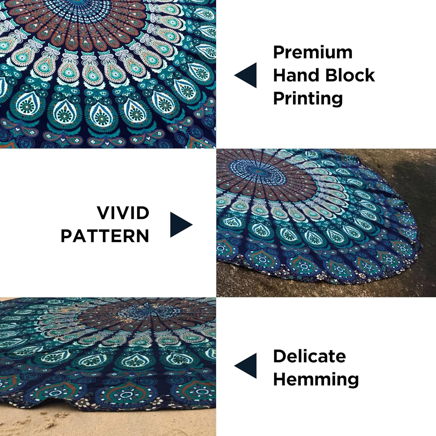 raajsee Blue Turquoise Tapestry- Best Mandala Wall Hanging- Bedding Tapestry For Bedroom