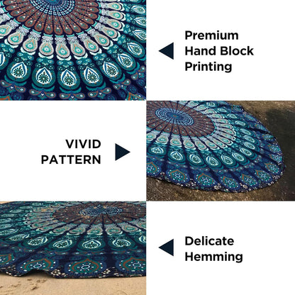 raajsee Blue Turquoise Tapestry- Best Mandala Wall Hanging- Bedding Tapestry For Bedroom