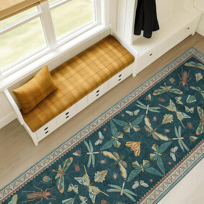 Wide Runner Rug for Hallway 2'6"x8' - Green Runner Rug for Kitchen, Hall Way, Washable Foldable