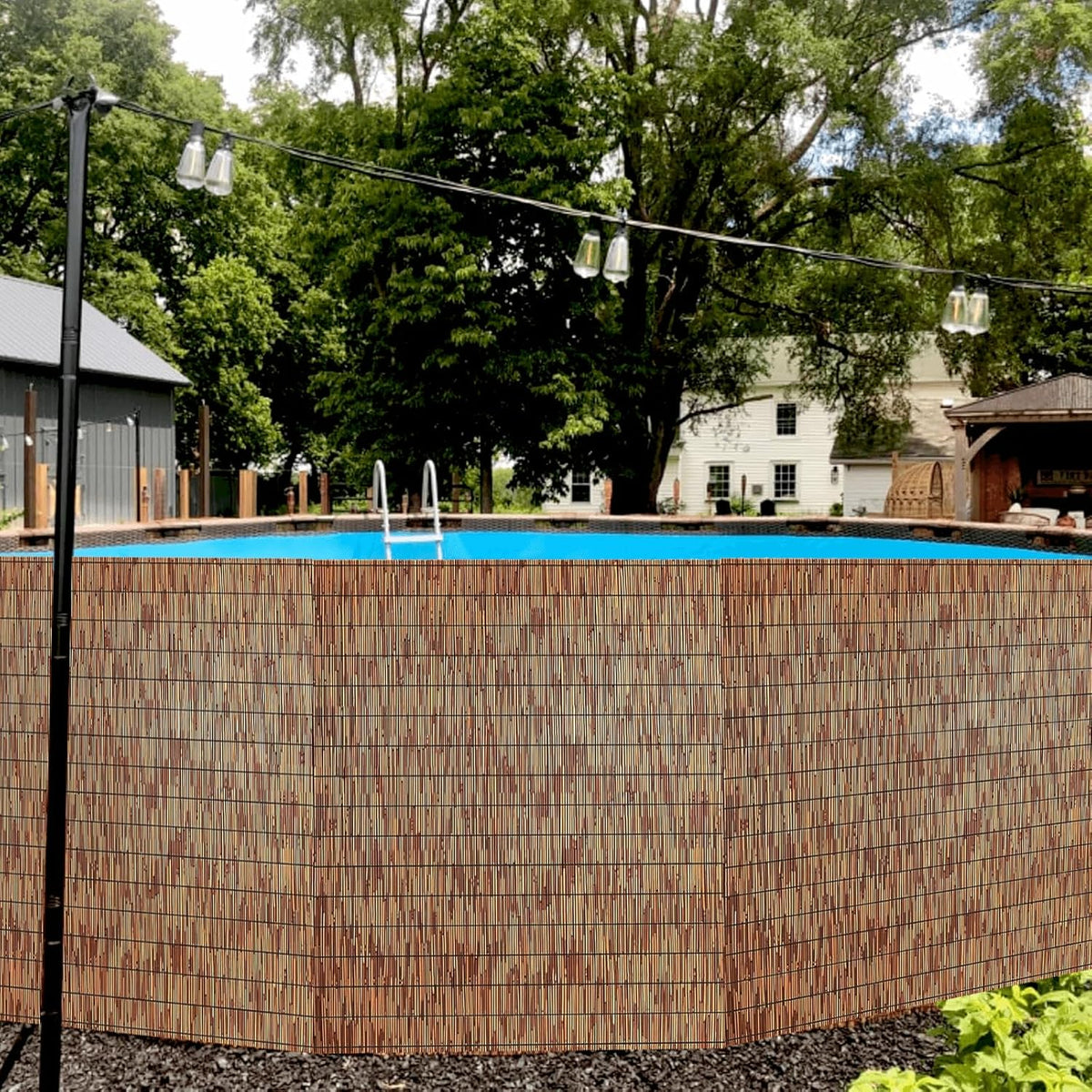 Bamboo Reed Fencing, Light Russet Decorative Bamboo Privacy Fence 5ft High, Reed Curtains for Patio