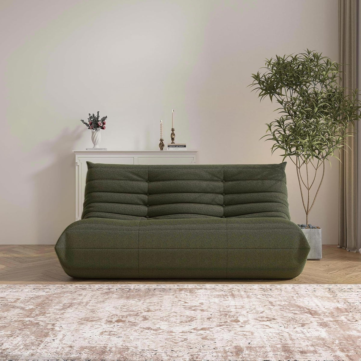 Bean Bag Chair, Loveseat Fireside Chair Bean Bag Sofa Large Bean Bag Chair for Adults, 2 Seater