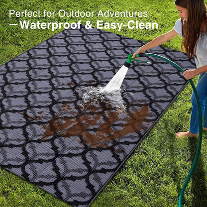 OLANLY Reversible Outdoor Rug 5x8 ft Clearance, Waterproof Outdoor Plastic Straw Rug with