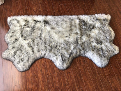 LAMBZY Faux Sheepskin Hypoallergenic Free Shape Silky Shag Rug, Luxury Shaggy Silky Plush Carpet