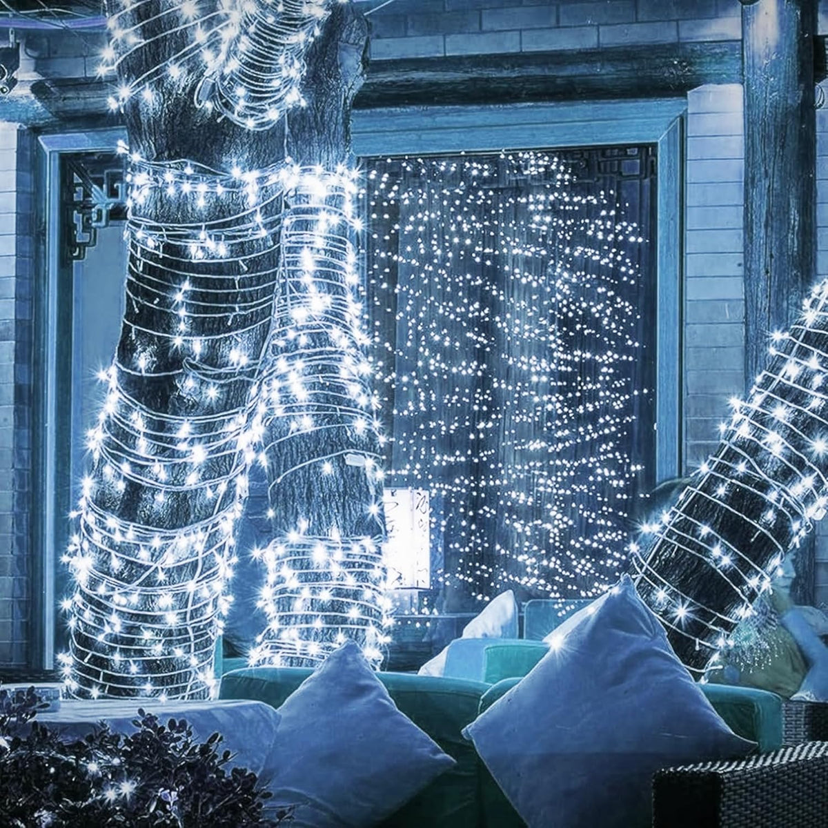Dazzle Bright Outdoor Christmas String Lights, 1000 LED 328 FT Plug in Fairy Light with Remote
