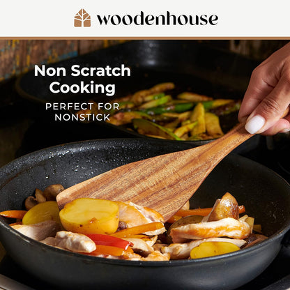 Wooden Spoons for Cooking, 10 Pcs Wooden Cooking Utensils Set – Wooden Utensil Set for Nonstick