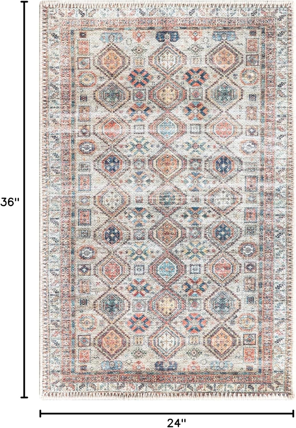 Keen Home Design 2x3 Rug - Machine Washable Entry Rug with Non-Slip Backing, Ideal for Enteryway