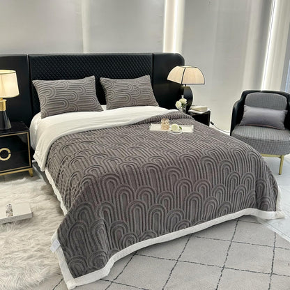 UKELER Fleece Bed Blanket 80 × 90 inch, Ultra Soft Queen Size Throw Blanket for All Season, Cozy