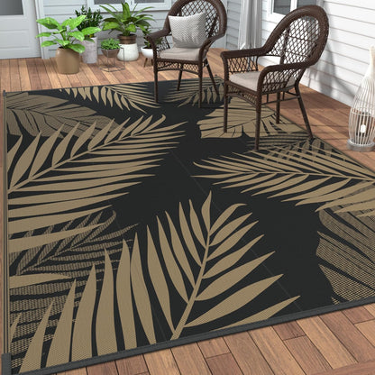 GENIMO Outdoor Rug 10' x 14' Waterproof for Patios Clearance, Reversible Outdoor Plastic Straw