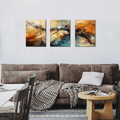 HUBOSKN Abstract Canvas Wall Art for Living Room - Modern Pictures for Office Wall Decor - 3 Piece