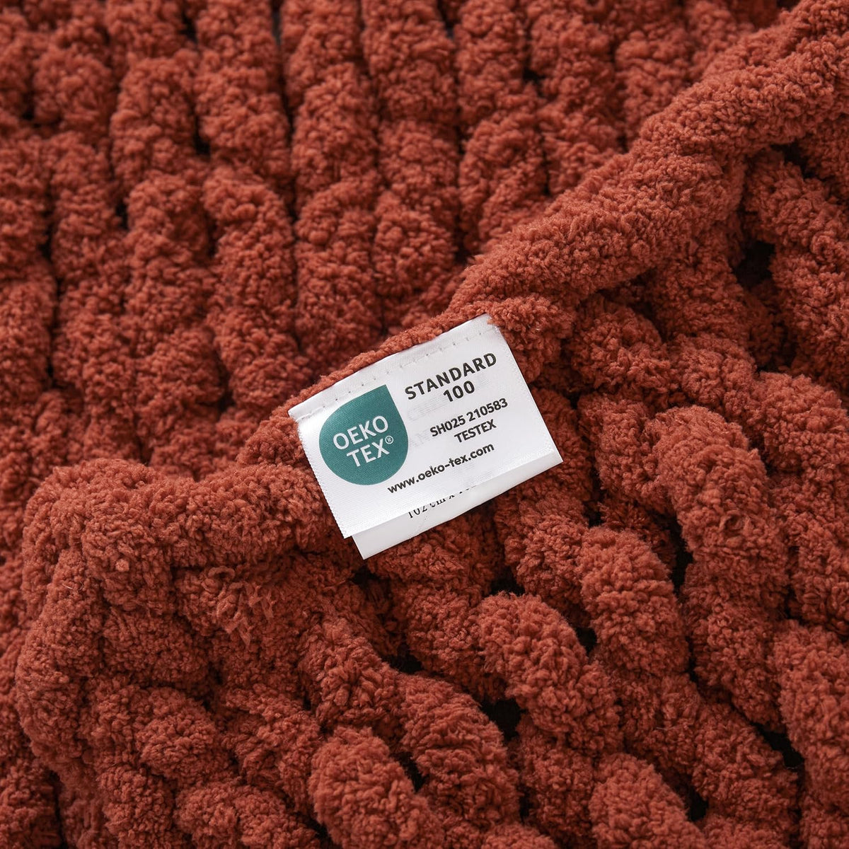 WESHIONGOO Chunky Knit Blanket Throw　40"*40“ Knitted Throw Blankets for Couch Bed Fluffy Soft
