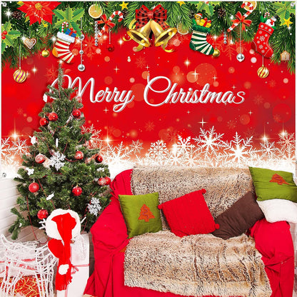 Irenare Christmas Backdrop Merry Christmas Banner Party Decoration Xmas Photography Background