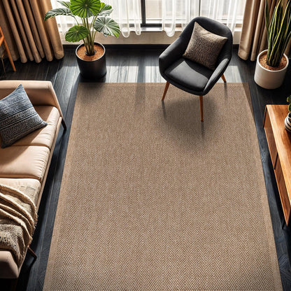 CAMILSON Easy Jute Rug 6x9, Indoor Outdoor Natural Color Fiber Area Rugs for Living Room Patio and