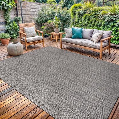 Washable Indoor Outdoor Rug 5x7 Weather Resistant Area Rugs Modern Solid for Porch Deck Balcony