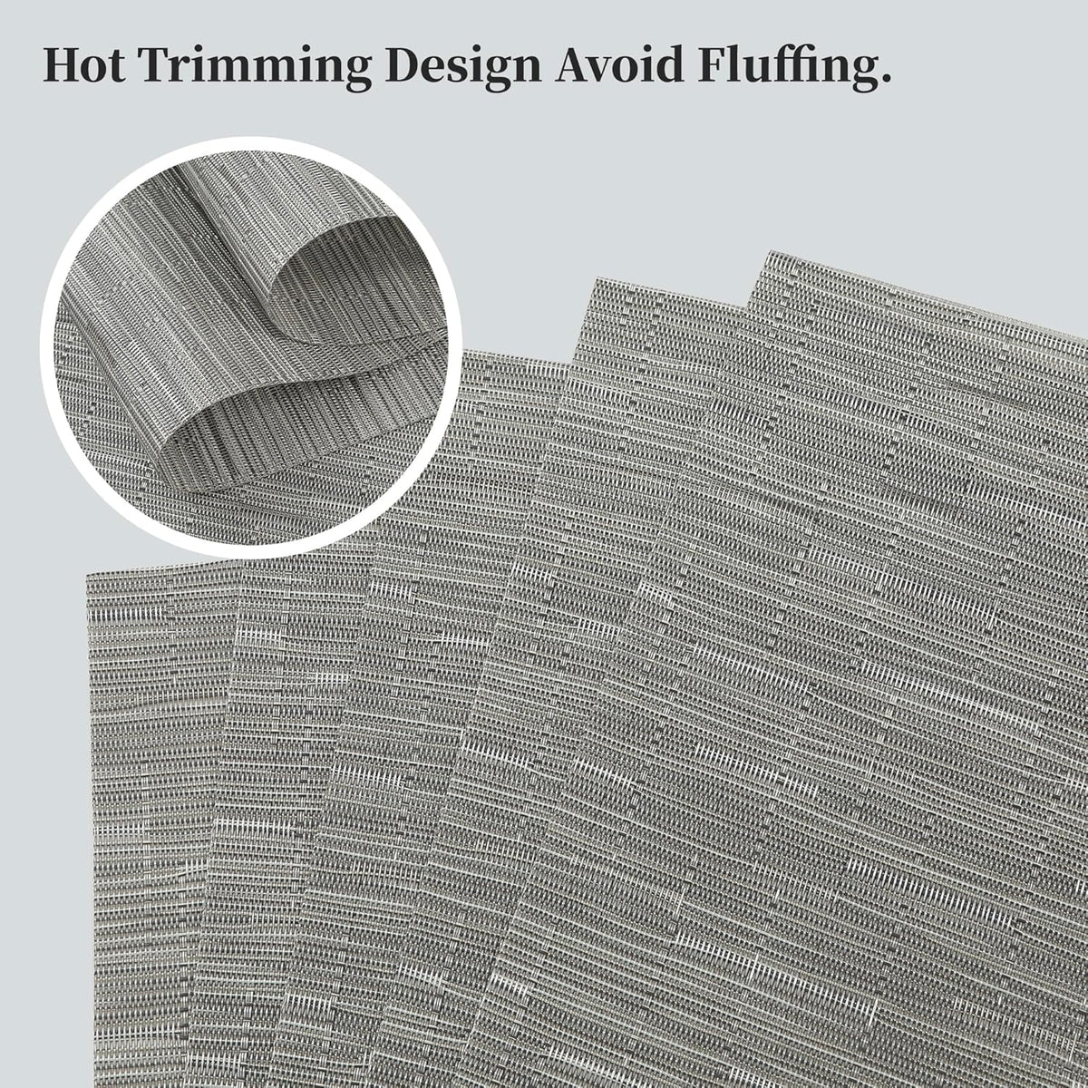 Leetaltree Silver Placemats Set of 8 - Heat Resistant Non-Slip Place mats for Dining Table