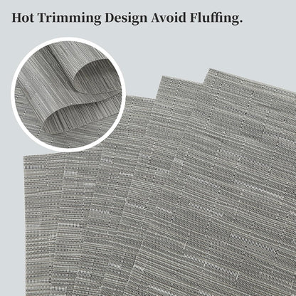 Leetaltree Silver Placemats Set of 12 - Heat Resistant Non-Slip Place mats for Dining Table
