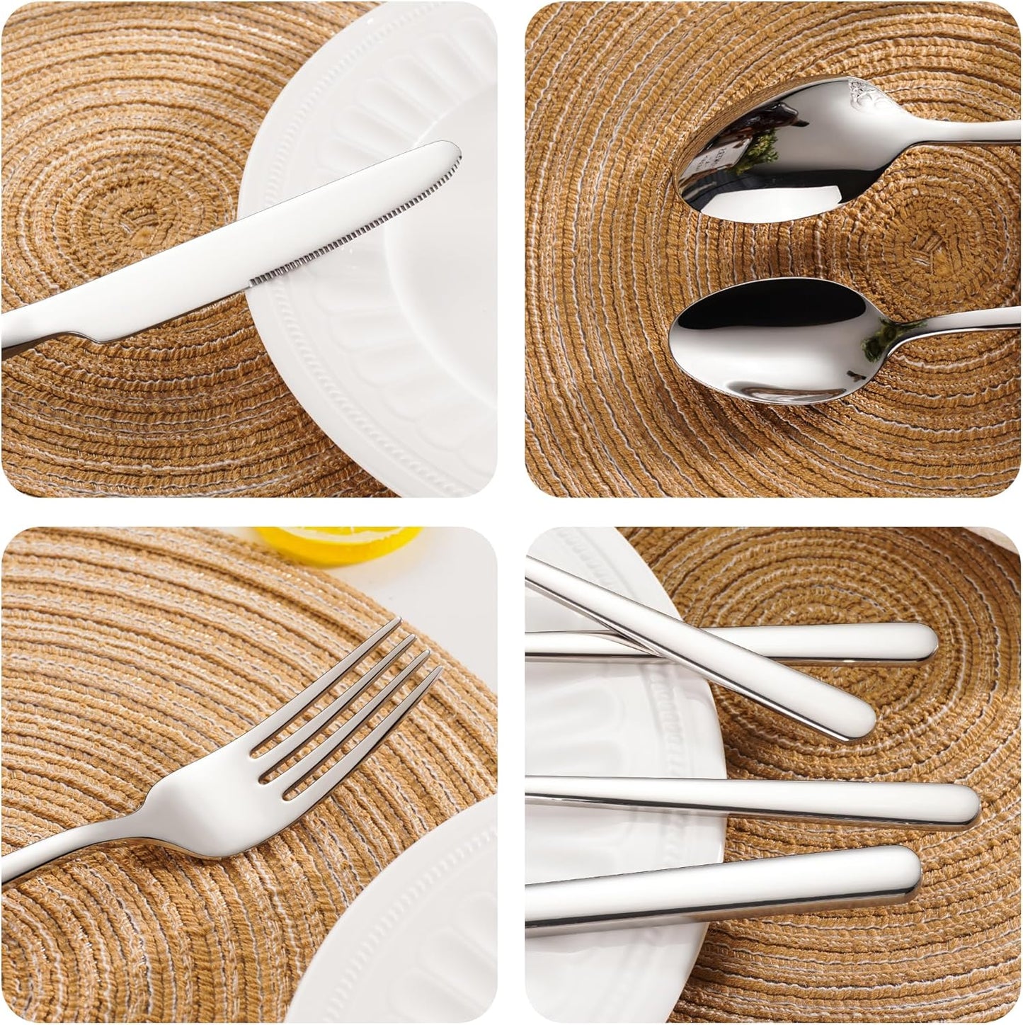 60 Piece Stainless Steel Silverware Set for 12, 18/10 Silverware Set, Flatware Set for 12, 18/10