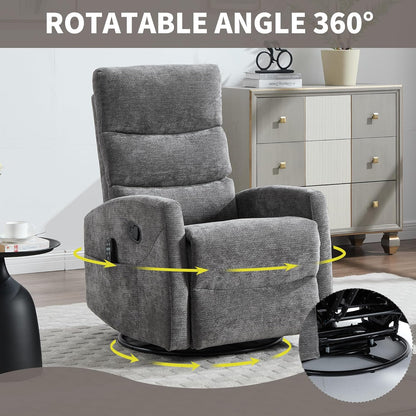 Manual Swivel Rocker Recliner Chair for Adults, Overstuffed Reclining Glider Chair for Nursing with